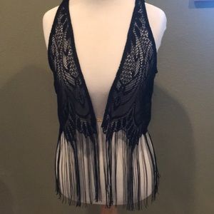Lace fringe vest.  XS/S